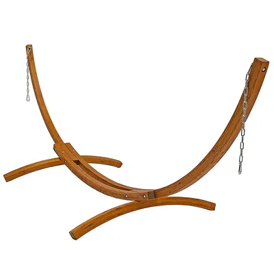 Curved 2-person Larch Wood Hammock Arc Stand