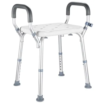Bath Stools Shower Chair Safety Seat, Tub Transfer Bench with 6 Levels Of Height Adjustment and Static Load 300 Lbs