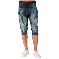 Men's Premium Jogger Capri Knit Denim Shorts