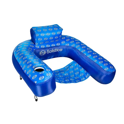 39" Inflatable Blue Swirl Pattern Loop Swimming Pool Lounger Chair