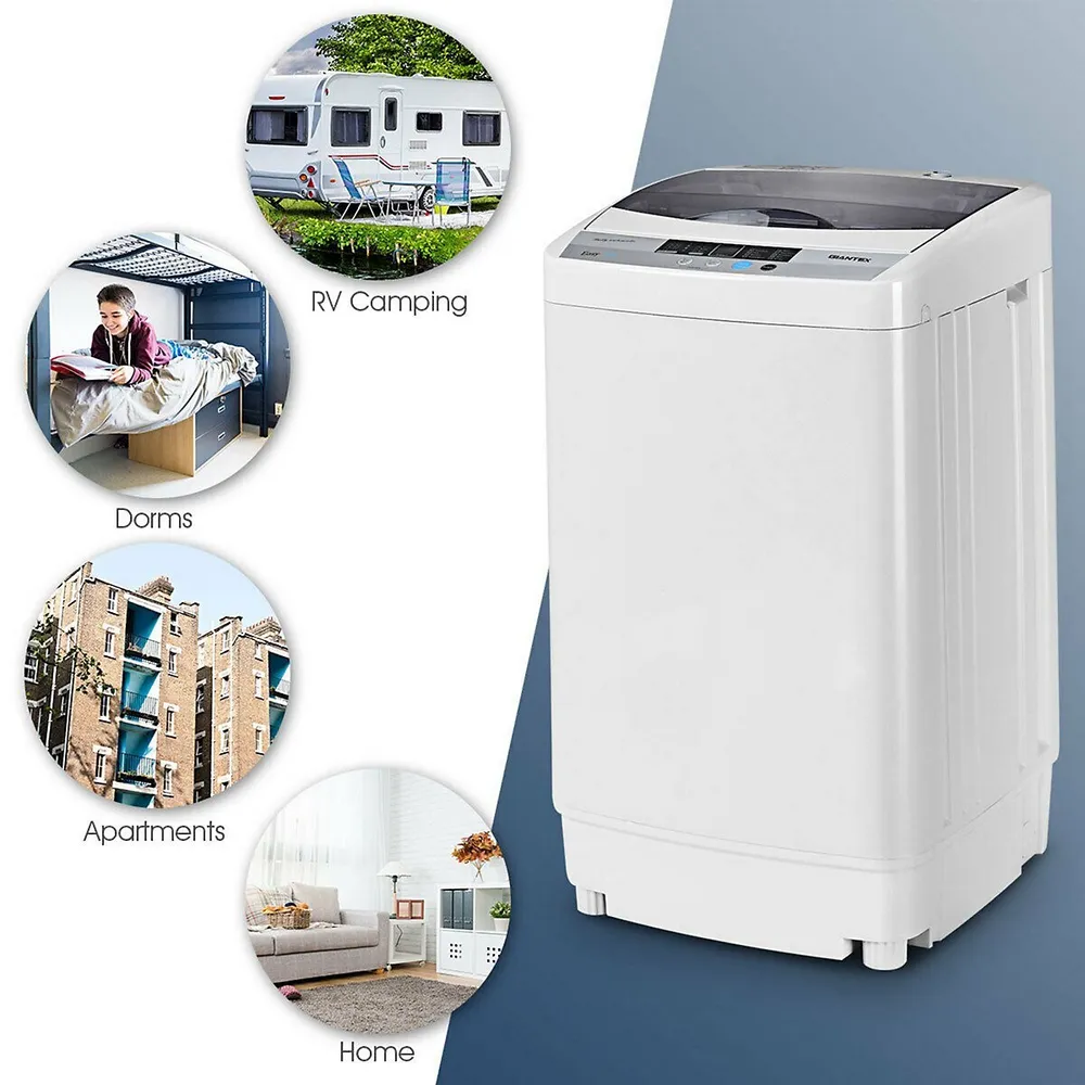 Costway 7.7 lbs Compact Full Automatic Washing Machine W/Heating