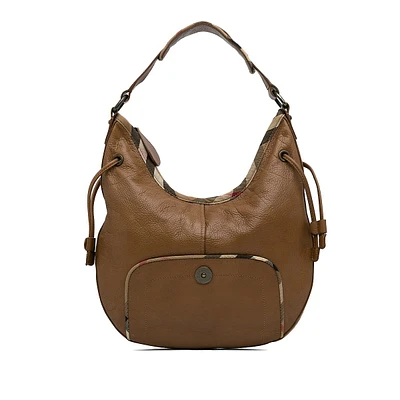 Pre-loved Leather House Check Hobo Bag