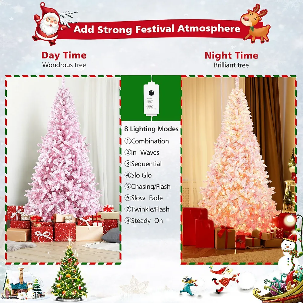 The FunkyFir Tree | 63 Pre-Lit LED Felt Christmas Tree Wall Hanger (Includes Ornaments!)