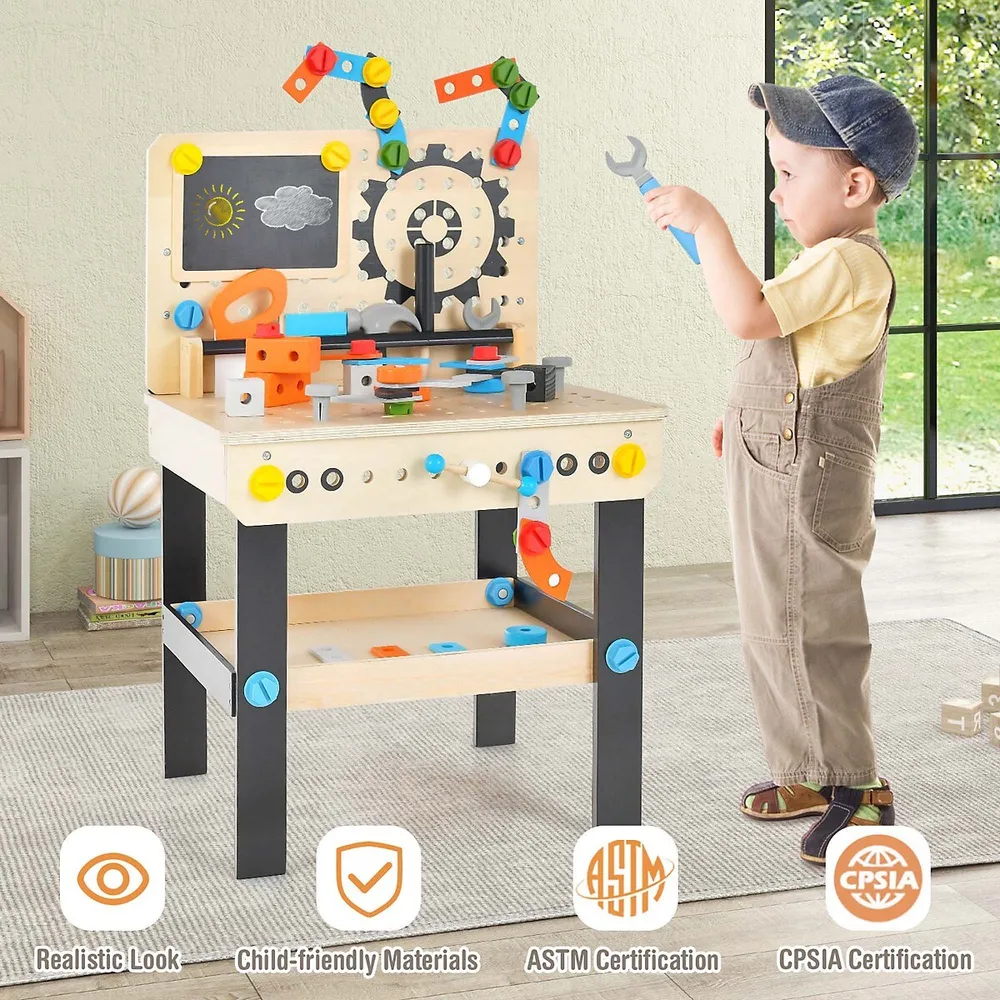 Kids Tool Bench, Pretend Play Workbench With Tools Set & Realistic Accessories