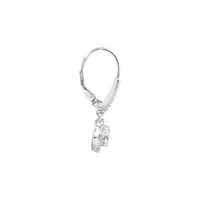 Halo Drop Earrings With Cubic Zirconia In Sterling Silver