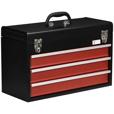 Metal Tool Box Portable Tool Chest Organizer With Drawers
