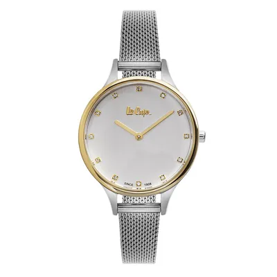 Ladies Lc06865.230 2 Hand Silver Watch With A Silver Mesh Band And A White Dial
