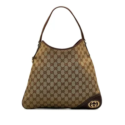 Pre-loved Gg Canvas New Britt Hobo