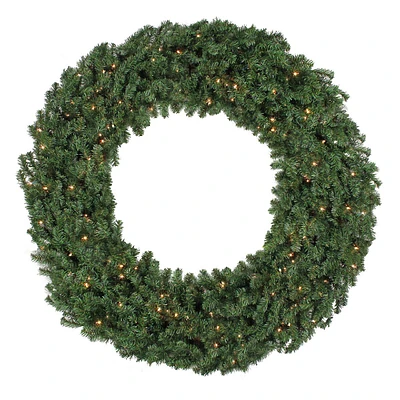 Pre-lit Canadian Pine Commercial Christmas Wreath, 10 Ft, Clear Lights