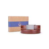 Etched Charcoal Leather Ratchet Belt