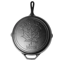 Canadiana 12 Inch Cast Iron Skillet With Maple Leaf Scene