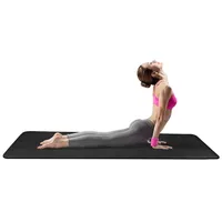 Exercise Yoga Mat, Pilates Mat with Carrying Strap for Fitness Gym,Black