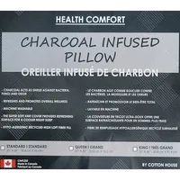 Charcoal Infused Pillow, Hypoallergenic, Made Canada