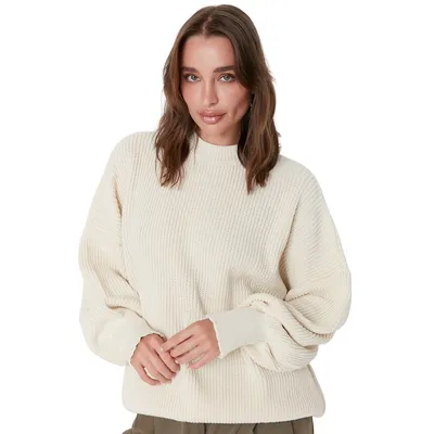 Woman Basics Oversize Basic Crew Neck Knitwear Sweater