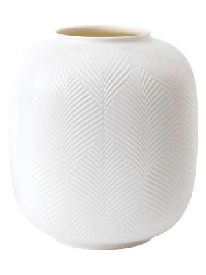 White Folia Rounded Bulb Vase
