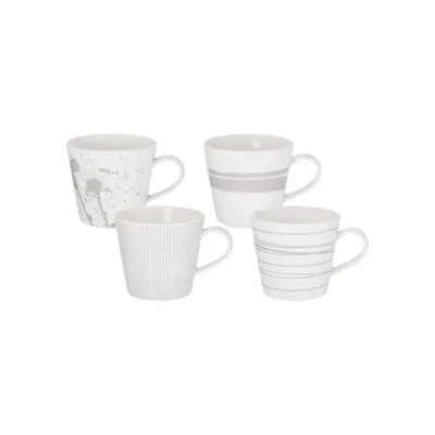 Pacific Stone 4-Piece Porcelain Mugs