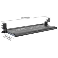 Large Keyboard Drawer, Keyboard and Mouse Tray Under Desk Pull Out With C Clamp, 26.8 X 11.1in