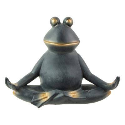 12.25" Frog In Lotus Yoga Position Garden Statue
