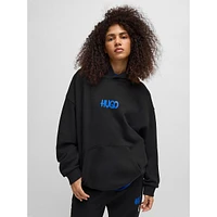 Happy Hugo Logo Cotton-Terry Loose-Fit Hoodie