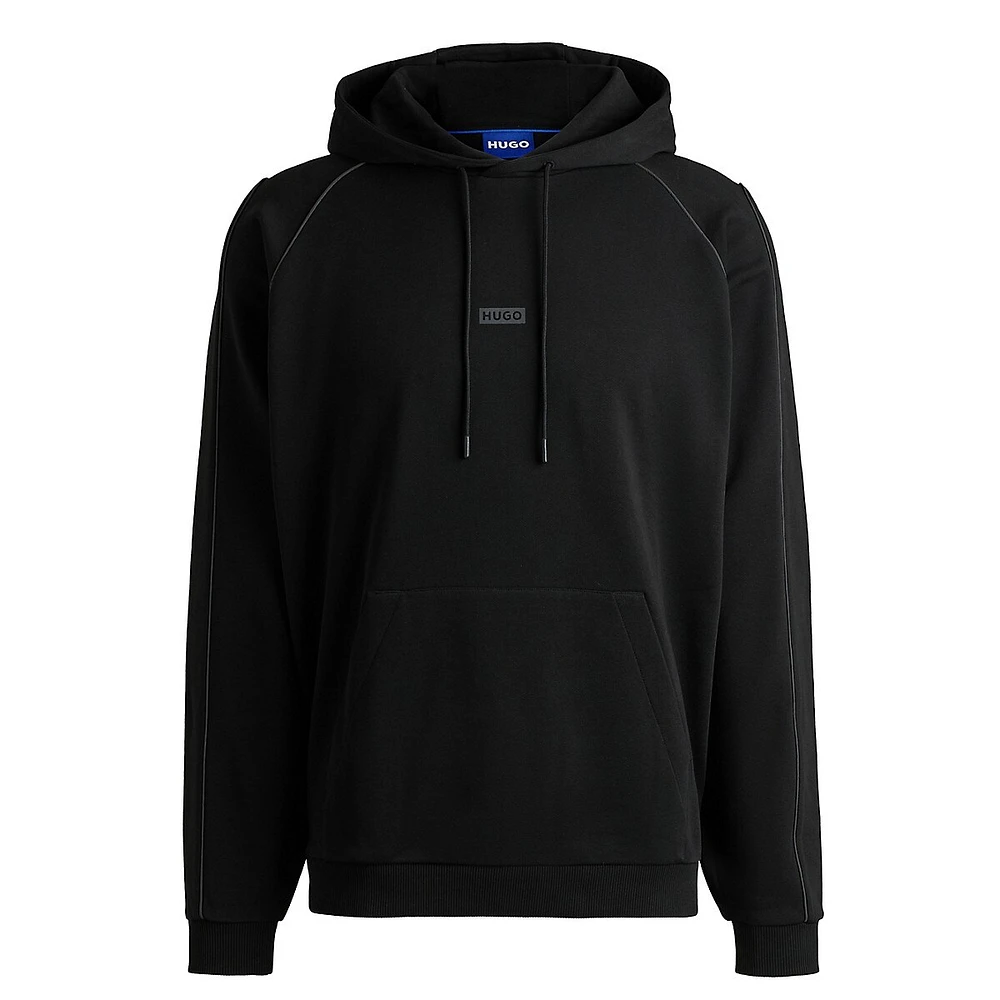 Loose-Fit Cotton-Terry Reflective-Trim Hoodie