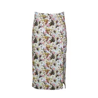 Floral Printed Midi Skirt With Slit