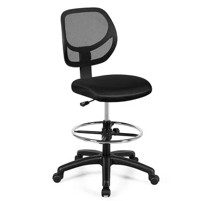 Vinsetto Armless Office Chair with Adjustable Height Mesh Back