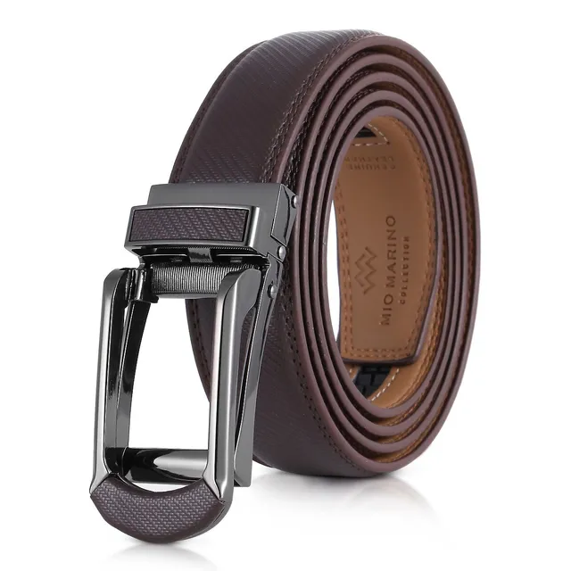 Mio Marino Men's Netted Leather Ratchet Belt