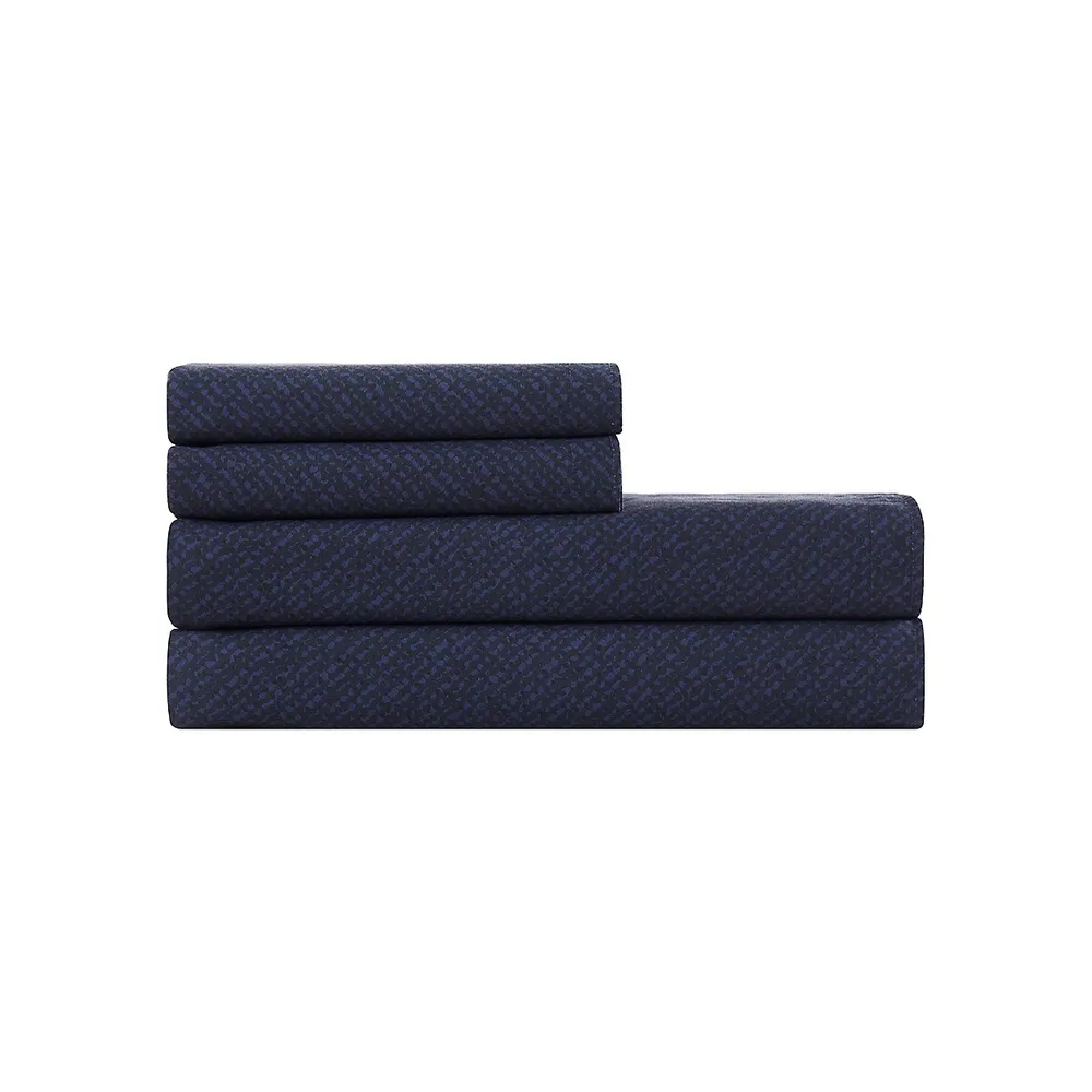 Shadow Bloom 270 Thread-Count 4-Piece Dot Twill Sheet Set