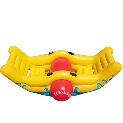 90" Inflatable Yellow And Red Water Sports Sea-saw Rocker Swimming Pool Toy