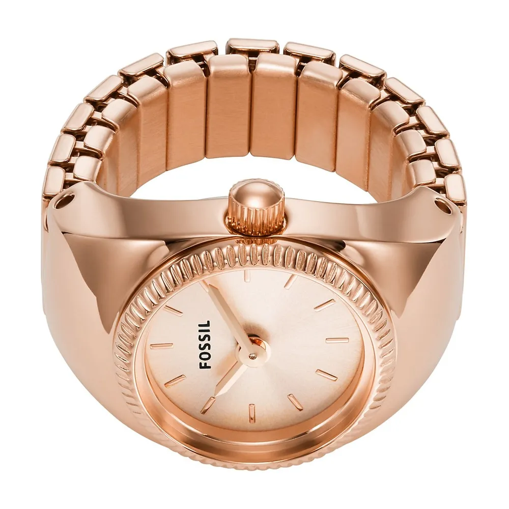 Women's Watch Ring Two-hand, Rose Gold-tone Stainless Steel Watch