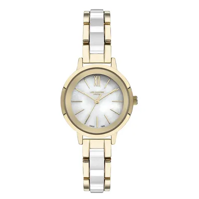 Ladies Lc07395.120 3 Hand Yellow Gold Watch With A Yellow Gold Metal Band And A White Dial