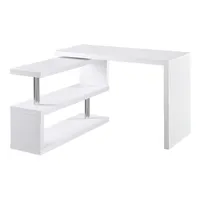 360° Rotating L-shaped Desk With Shelf
