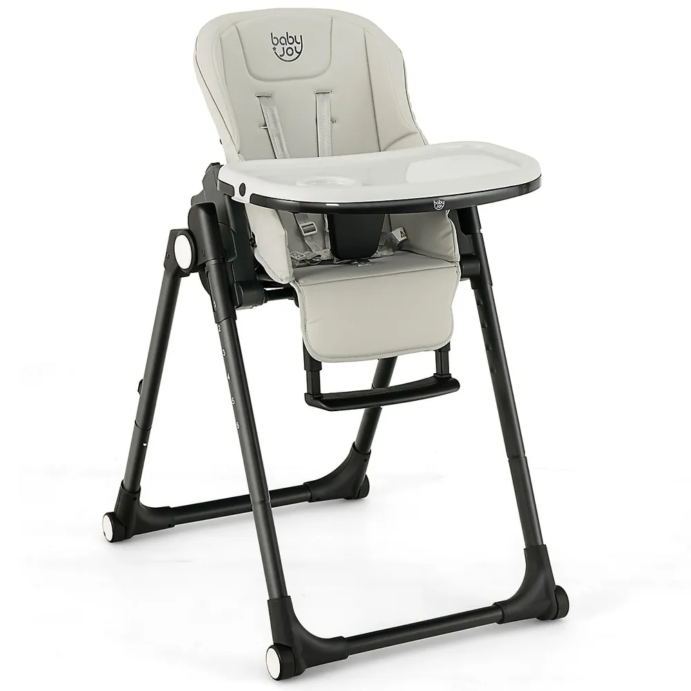 Baby High Chair Simple Fold with 5 Point Safety Belt Removable Tray  Adjustable Height- LIVINGbasics®