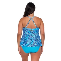 Women's Seaside Vista Tori A-line Removable Cups Swimwear Tankini Top