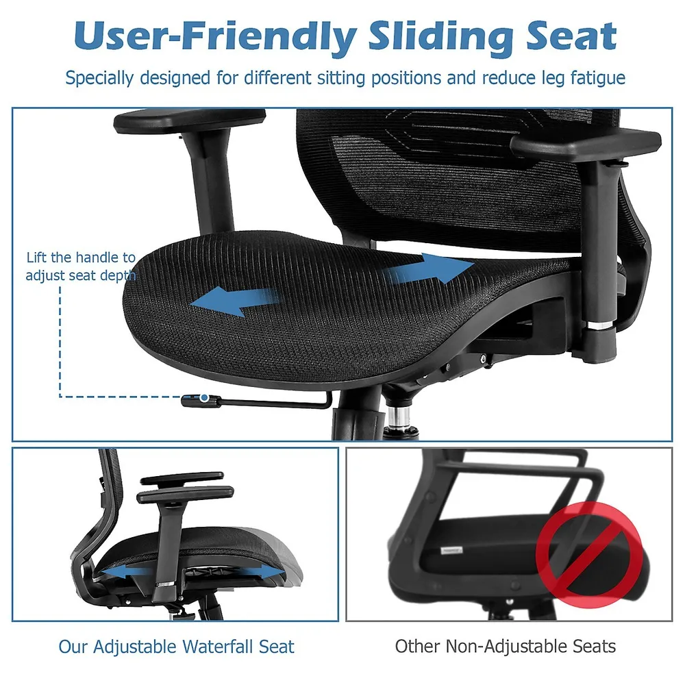 Costway Office Chair Adjustable Mesh Computer Chair With Sliding
