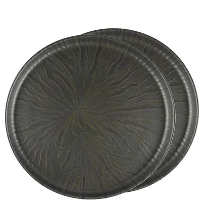 Uno Marquina Stoneware Presentation Plates, Set Of 2