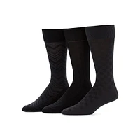 Men's 3-Pair Microfiber Luxury Herringbone Socks Pack