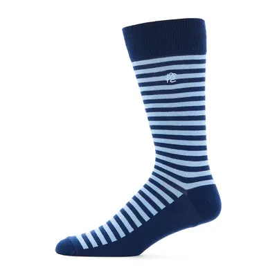 Men's Nautical-Stripe Crew Socks