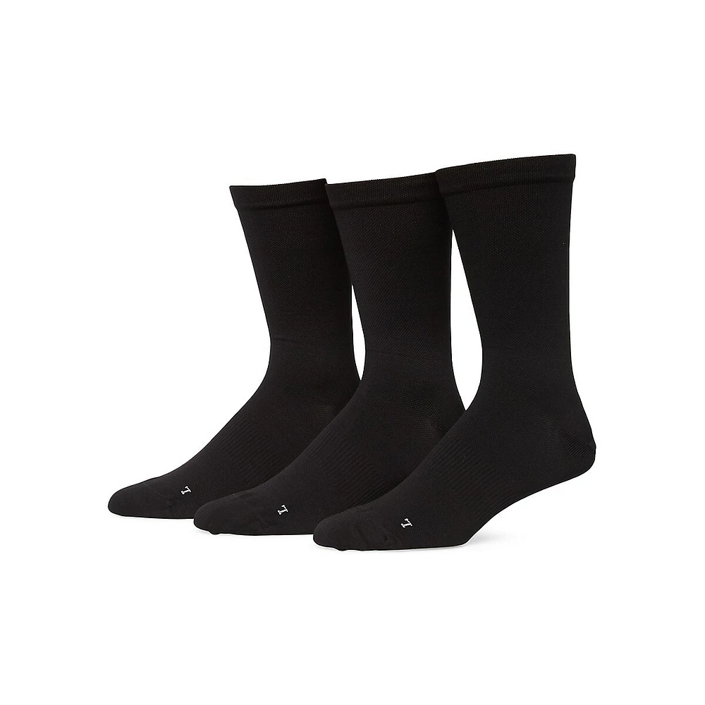 Men's Preferred Fit 3-Pair Performance Microfibre Piqué Crew Socks Pack