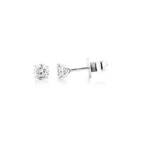 Certified Carat Tw Diamond Solitaire Stud Earrings In 18kt White Gold