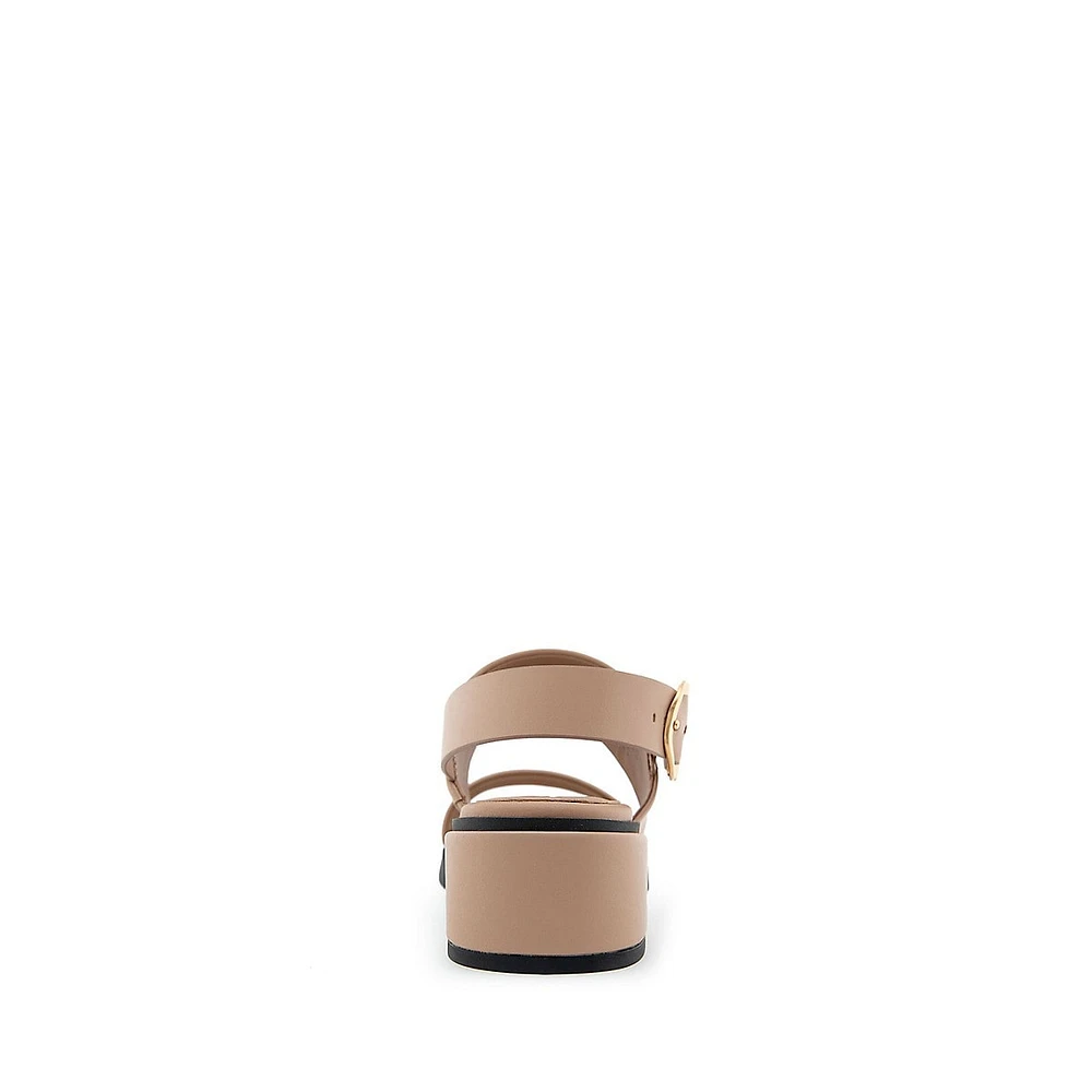 Dove Double-Strap Block-Heel Sandals