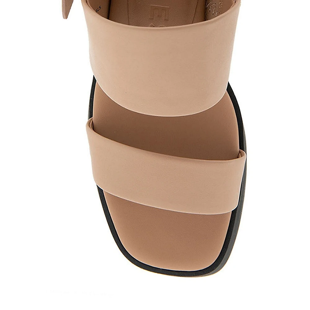 Dove Double-Strap Block-Heel Sandals