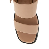 Dove Double-Strap Block-Heel Sandals