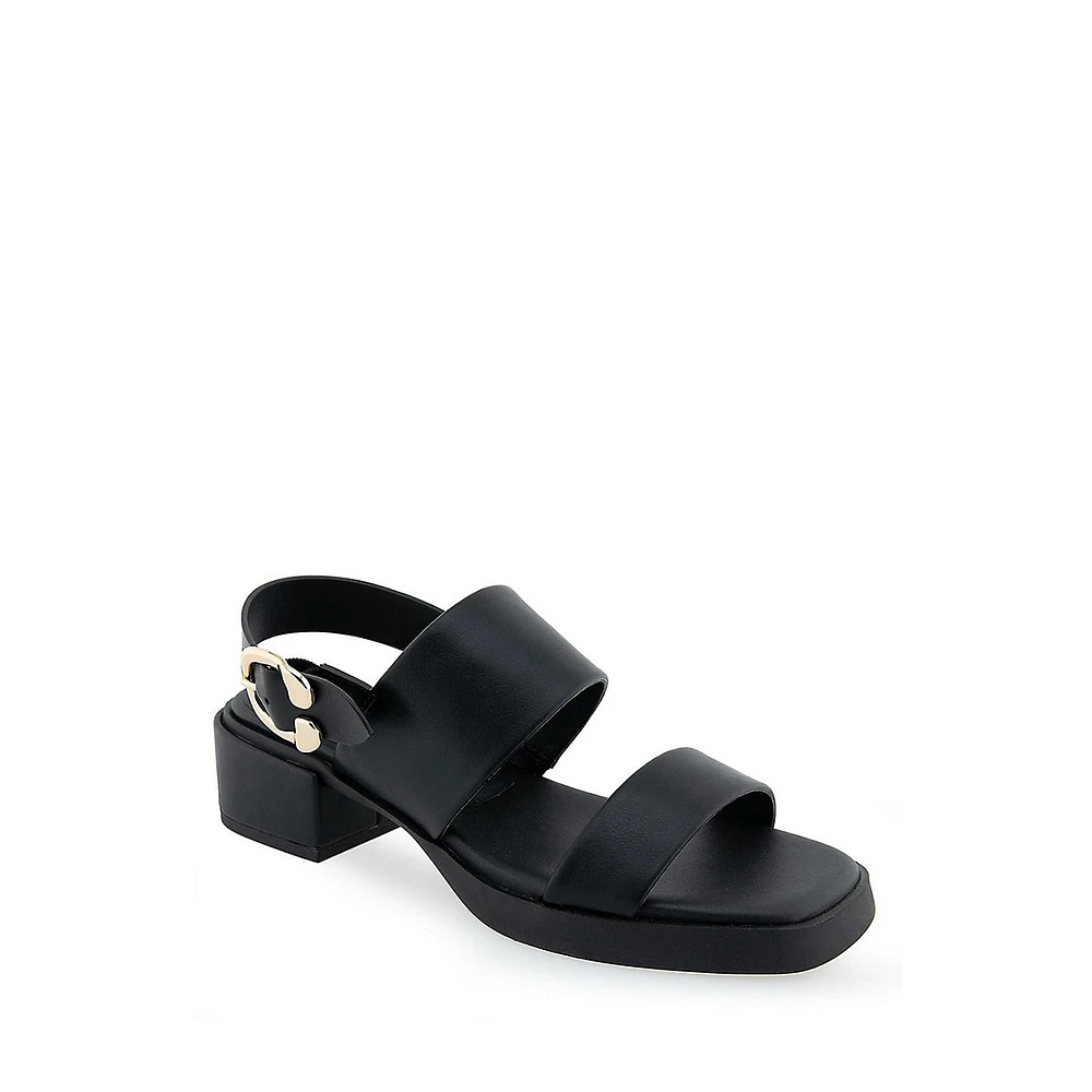 Dove Double-Strap Block-Heel Sandals