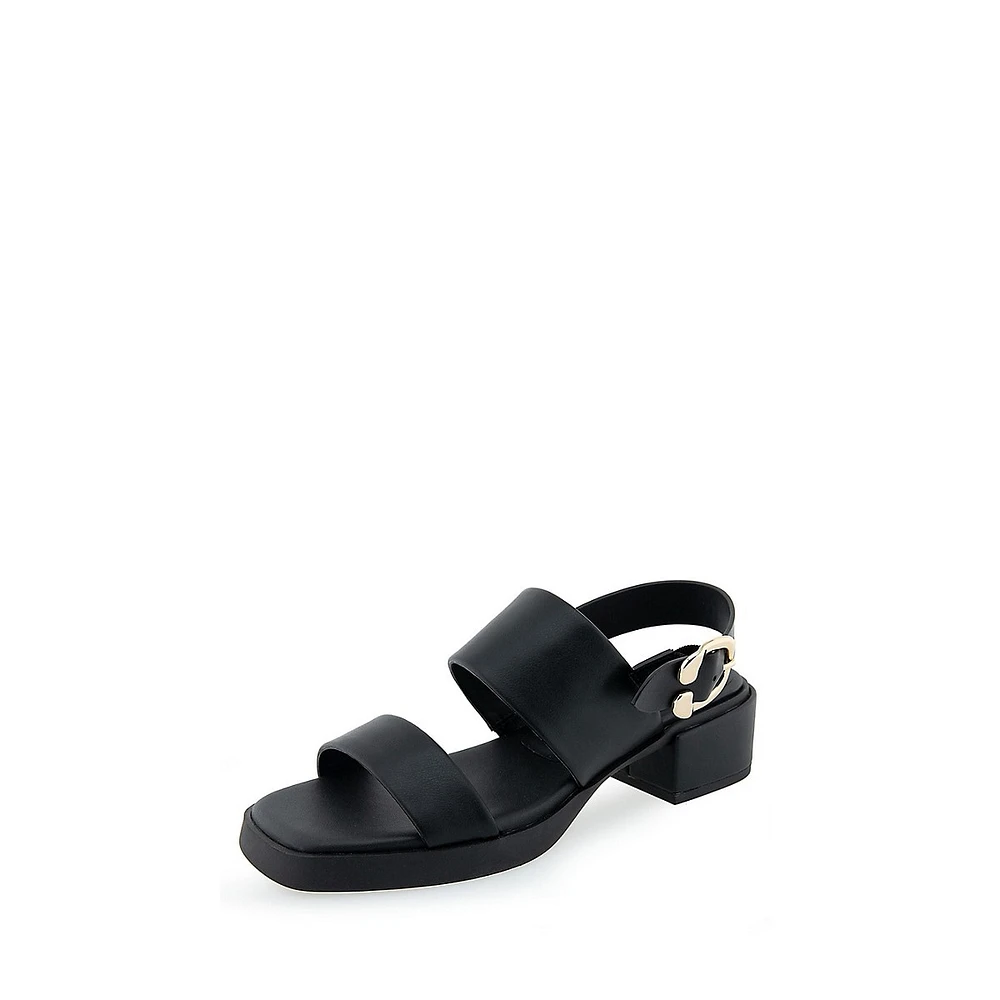 Dove Double-Strap Block-Heel Sandals