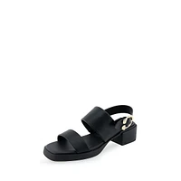 Dove Double-Strap Block-Heel Sandals