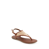 Conclusion Patent Snake-Embossed Thong Sandals