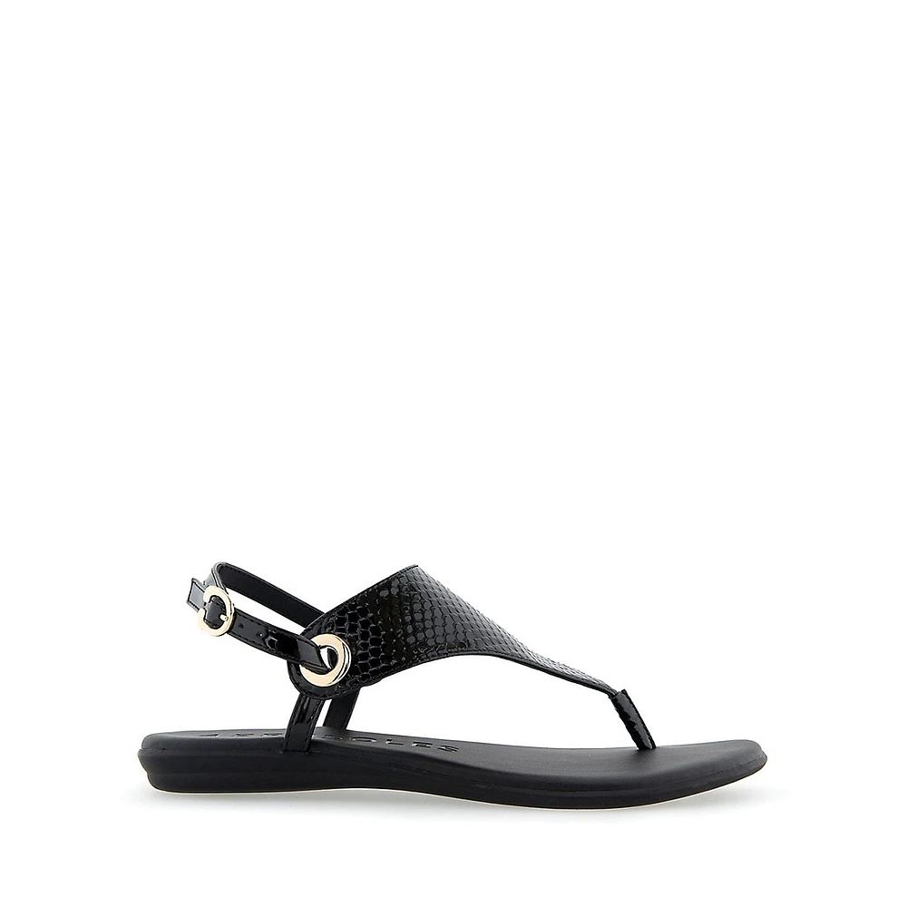 Conclusion Patent Snake-Embossed Thong Sandals