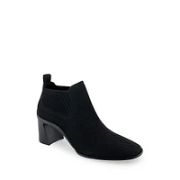 Canvas Block-Heel Booties