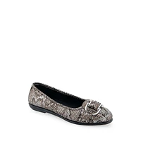 Bentley Snake-Print Ballet Flats